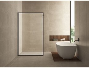 Inloopdouche Square Mat Zwart 100x200cm 10 mm Veiligheidsglas Helderglas met Nano-coating