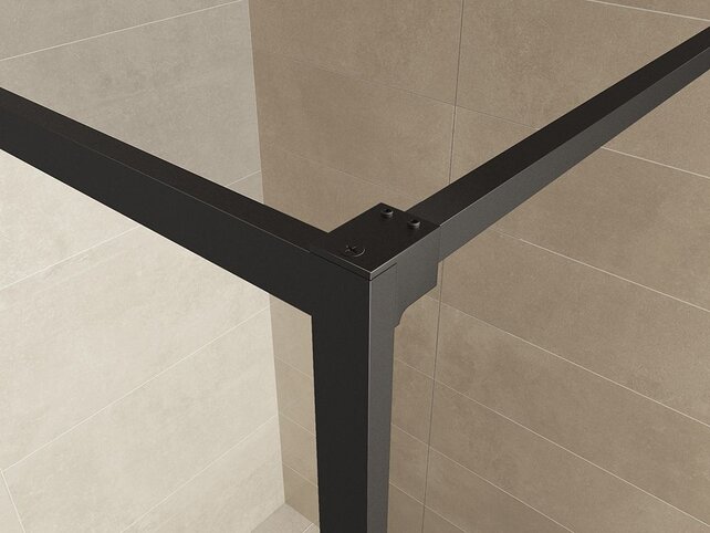 Inloopdouche Square Mat Zwart 100x200cm 10 mm Veiligheidsglas Helderglas met Nano-coating Inloopdouche Square Mat Zwart 100x200cm 10 mm Veiligheidsglas Helderglas met Nano-coating