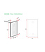 Inloopdouche Square Geribbeld glas Mat Zwart 120x200cm 8 mm Veiligheidsglas met Nano-coating