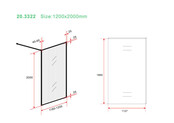 Inloopdouche Square Geribbeld glas Mat Zwart 100x200cm 8 mm Veiligheidsglas met Nano-coating