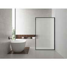 Inloopdouche Square Geribbeld glas Mat Zwart 120x200cm 8 mm Veiligheidsglas met Nano-coating