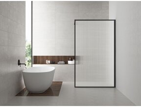 Inloopdouche Square Geribbeld glas Mat Zwart 100x200cm 8 mm Veiligheidsglas met Nano-coating