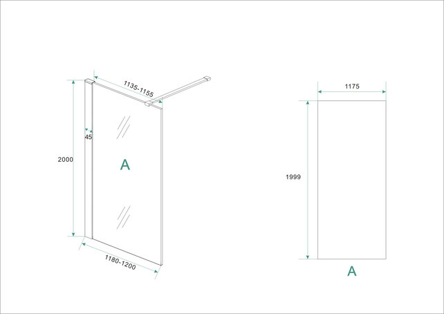 Inloopdouche Hibera 120x200cm RVS Profiel 10 mm Veiligheidsglas met Nano-coating Inloopdouche Hibera 120x200cm RVS Profiel 10 mm Veiligheidsglas met Nano-coating
