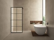 Inloopdouche Maaz Raster met handdoekhouder 90x200cm Mat Zwart 10 mm veiligheidsglas Anti-kalk Inloopdouche Maaz Raster met handdoekhouder 90x200cm Mat Zwart 10 mm veiligheidsglas Anti-kalk