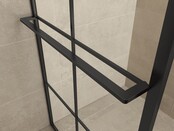Inloopdouche Maaz Raster met handdoekhouder 100x200cm Mat Zwart 10 mm veiligheidsglas Anti-kalk