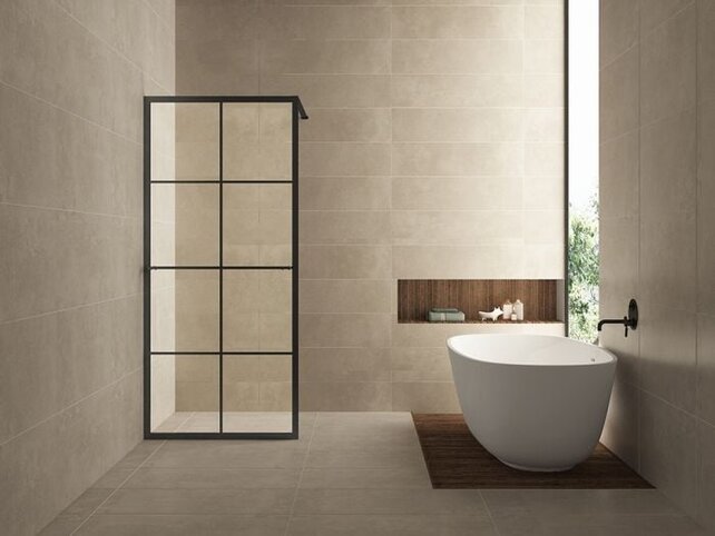 Inloopdouche Maaz Raster met handdoekhouder 120x200cm Mat Zwart 10 mm veiligheidsglas Anti-kalk