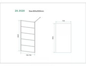 Inloopdouche Horizon met Raster 80x200cm Mat Zwart 8 mm veiligheidsglas Anti-kalk Inloopdouche Horizon met Raster 80x200cm Mat Zwart 8 mm veiligheidsglas Anti-kalk