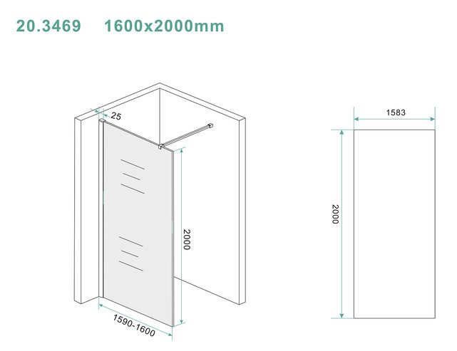 Inloopdouche Comfort Rookglas 160x200 cm Chroom Profiel 8 mm Veiligheidsglas Easy Clean Inloopdouche Comfort Rookglas 160x200 cm Chroom Profiel 8 mm Veiligheidsglas Easy Clean