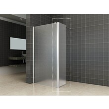 Zijpaneel Inloopdouche 35x200 cm Comfort Melkglas t.b.v. hoekopstelling draaibaar Links 10 mm anti-kalk veiligheidsglas