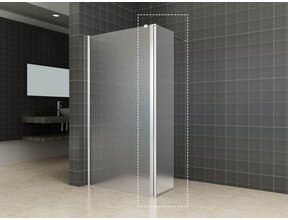 Zijpaneel Inloopdouche 35x200 cm Comfort Melkglas t.b.v. hoekopstelling draaibaar Links 10 mm anti-kalk veiligheidsglas