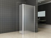 Zijpaneel Inloopdouche 35x200 cm Comfort Melkglas t.b.v. hoekopstelling draaibaar Links 10 mm anti-kalk veiligheidsglas