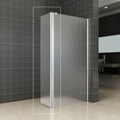 Zijpaneel Inloopdouche 35x200 cm Comfort Melkglas t.b.v. hoekopstelling draaibaar Rechts 10 mm anti-kalk veiligheidsglas