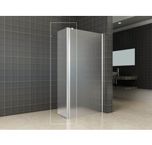 Zijpaneel Inloopdouche 35x200 cm Comfort Melkglas t.b.v. hoekopstelling draaibaar Rechts 10 mm anti-kalk veiligheidsglas