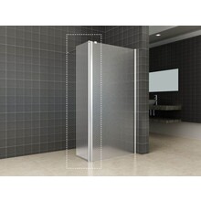 Zijpaneel Inloopdouche 35x200 cm Comfort Melkglas t.b.v. hoekopstelling draaibaar Rechts 10 mm anti-kalk veiligheidsglas