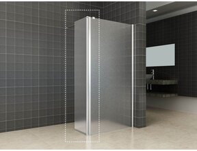 Zijpaneel Inloopdouche 35x200 cm Comfort Melkglas t.b.v. hoekopstelling draaibaar Rechts 10 mm anti-kalk veiligheidsglas