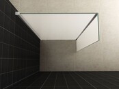 Zijpaneel Inloopdouche 35x200 cm met hoekprofiel Comfort Melkglas t.b.v. hoekopstelling 10 mm anti-kalk veiligheidsglas