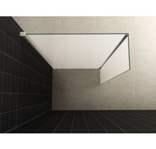 Zijpaneel Inloopdouche 35x200 cm met hoekprofiel Comfort Melkglas t.b.v. hoekopstelling 10 mm anti-kalk veiligheidsglas