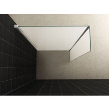 Zijpaneel Inloopdouche 35x200 cm met hoekprofiel Comfort Melkglas t.b.v. hoekopstelling 10 mm anti-kalk veiligheidsglas