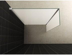 Zijpaneel Inloopdouche 35x200 cm met hoekprofiel Comfort Melkglas t.b.v. hoekopstelling 10 mm anti-kalk veiligheidsglas