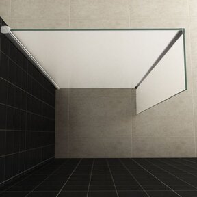 Zijpaneel Inloopdouche 35x200 cm met hoekprofiel Comfort Melkglas t.b.v. hoekopstelling 10 mm anti-kalk veiligheidsglas