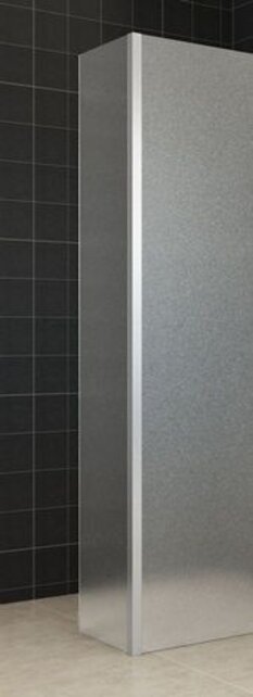 Zijpaneel Inloopdouche 35x200 cm met hoekprofiel Comfort Melkglas t.b.v. hoekopstelling 10 mm anti-kalk veiligheidsglas