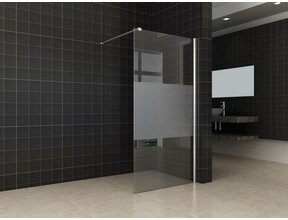 Wiesbaden Comfort Inloopdouche Half Melkglas 100x200 cm 10mm Veiligheidsglas Easy Clean