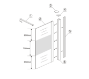 Wiesbaden Comfort Inloopdouche Half Melkglas 140x200 cm 8 mm Veiligheidsglas Easy Clean