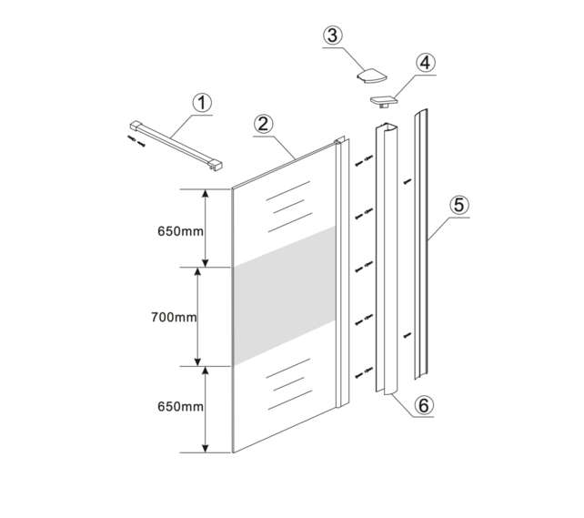 Wiesbaden Comfort Inloopdouche Half Melkglas 140x200 cm 8 mm Veiligheidsglas Easy Clean
