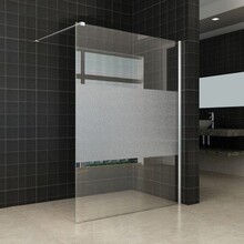 Wiesbaden Comfort Inloopdouche Half Melkglas 140x200 cm 8 mm Veiligheidsglas Easy Clean