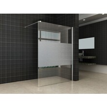 Wiesbaden Comfort Inloopdouche Half Melkglas 160x200 cm 8 mm Veiligheidsglas Easy Clean