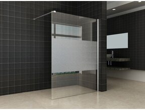 Wiesbaden Comfort Inloopdouche Half Melkglas 160x200 cm 8 mm Veiligheidsglas Easy Clean