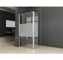 Zijpaneel Inloopdouche 35x200 cm Comfort Half Melkglas t.b.v. hoekopstelling draaibaar Links 10 mm anti-kalk veiligheidsglas