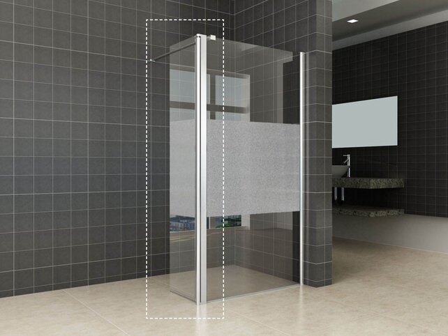 Zijpaneel Inloopdouche 35x200 cm Comfort Half Melkglas t.b.v. hoekopstelling draaibaar Links 10 mm anti-kalk veiligheidsglas Zijpaneel Inloopdouche 35x200 cm Comfort Half Melkglas t.b.v. hoekopstelling draaibaar Links 10 mm anti-kalk veiligheidsglas