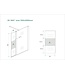 Zijpaneel Inloopdouche 35x200 cm Comfort Half Melkglas t.b.v. hoekopstelling draaibaar Links 10 mm anti-kalk veiligheidsglas