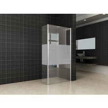 Zijpaneel Inloopdouche 30x200 cm Comfort Half Melkglas t.b.v. hoekopstelling 10 mm anti-kalk veiligheidsglas