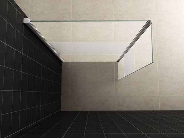 Zijpaneel Inloopdouche 40x200 cm Comfort Half Melkglas t.b.v. hoekopstelling 10 mm anti-kalk veiligheidsglas Zijpaneel Inloopdouche 40x200 cm Comfort Half Melkglas t.b.v. hoekopstelling 10 mm anti-kalk veiligheidsglas