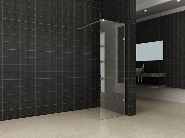 Wiesbaden Less Profielloos Inloopdouche 50x200 cm 8 mm kelderglas met Nano-Coating