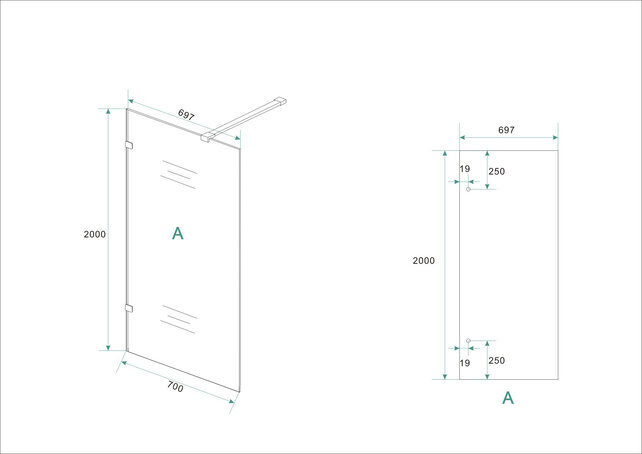 Wiesbaden Less Profielloos Inloopdouche 70x200 cm 8 mm kelderglas met Nano-Coating Wiesbaden Less Profielloos Inloopdouche 70x200 cm 8 mm kelderglas met Nano-Coating