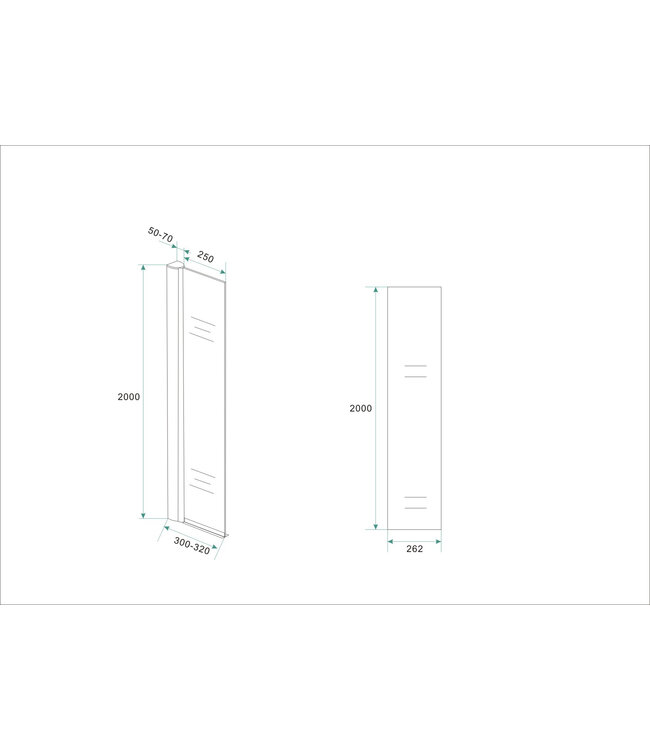 Wiesbaden Comfort Inloopdouche 30cm helder glas 10mm met Nano-coating