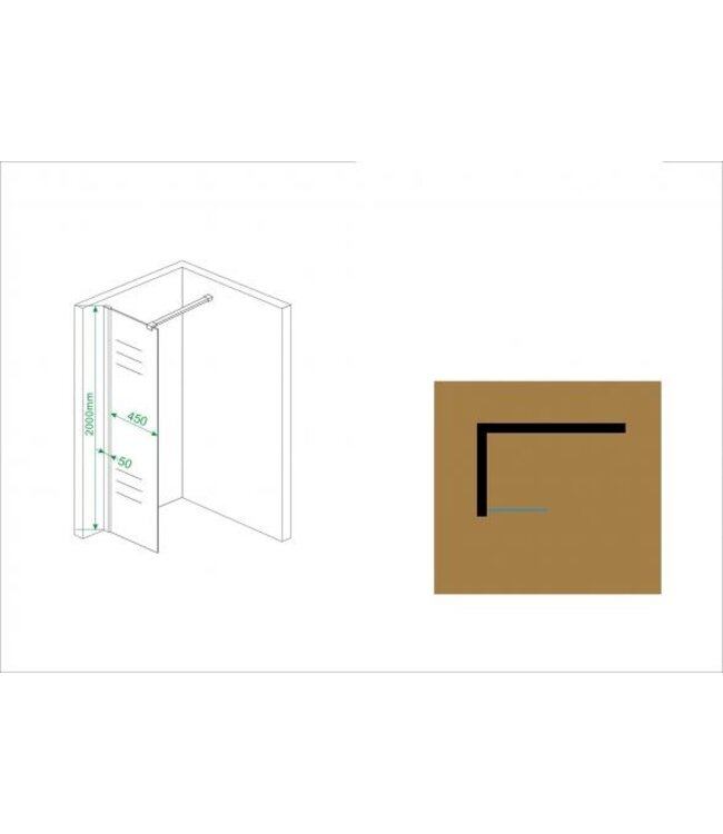 Wiesbaden Comfort Inloopdouche 50cm helder glas 10mm met Nano-coating