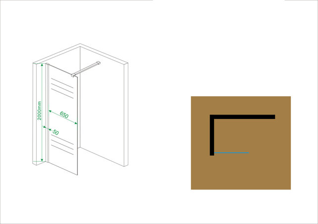 Wiesbaden Comfort Inloopdouche 70cm helder glas 10mm met Nano-coating