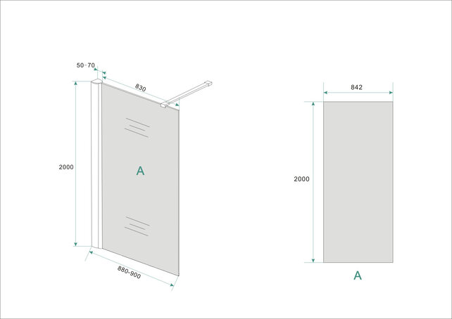 Wiesbaden Comfort Inloopdouche 90cm helder glas 10mm met Nano-coating Wiesbaden Comfort Inloopdouche 90cm helder glas 10mm met Nano-coating