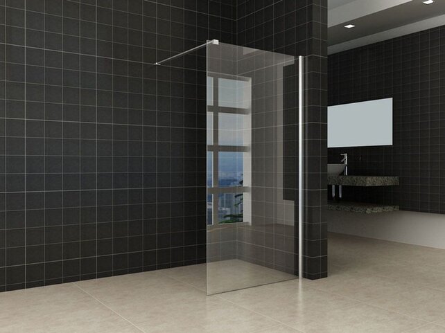 Wiesbaden Comfort Inloopdouche 90cm helder glas 10mm met Nano-coating Wiesbaden Comfort Inloopdouche 90cm helder glas 10mm met Nano-coating