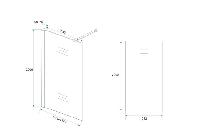 Wiesbaden Comfort Inloopdouche 130cm helder glas 10mm met Nano-coating Wiesbaden Comfort Inloopdouche 130cm helder glas 10mm met Nano-coating