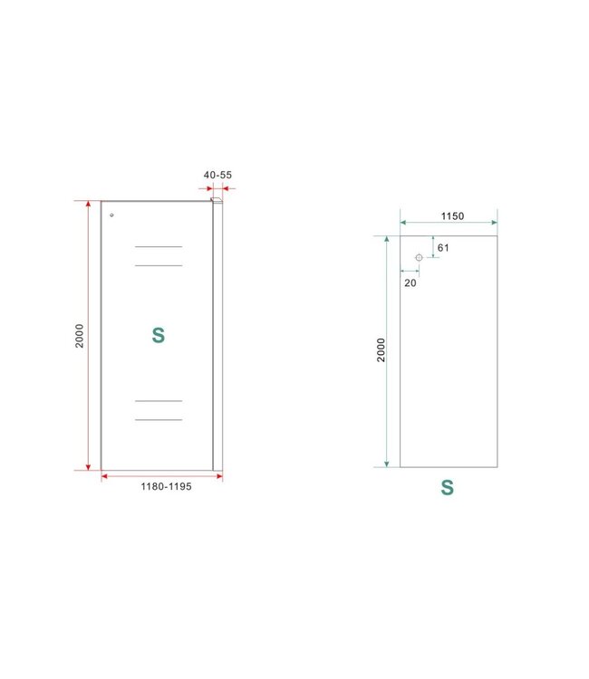 Wiesbaden Sita Inloopdouche 120cm met handdoekhaak helder glas 8 mm met Nano-coating