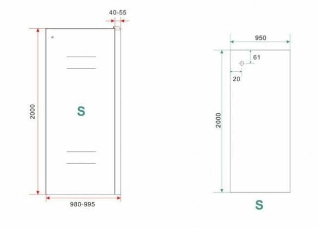 Wiesbaden Sita Inloopdouche 100cm met handdoekhaak helder glas 8 mm met Nano-coating