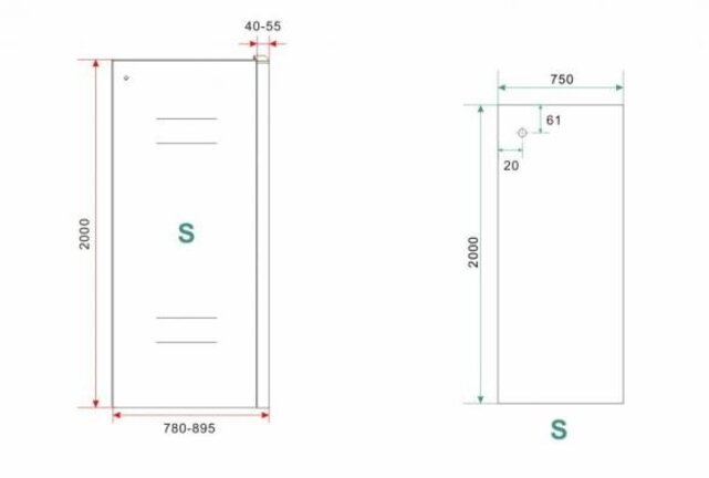 Wiesbaden Sita Inloopdouche 80cm met handdoekhaak helder glas 8 mm met Nano-coating