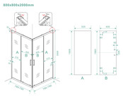 Wiesbaden Skyline Douchecabine 80x80x200cm Vierkant hoekinstap 8 mm Helder glas met nano-coating Wiesbaden Skyline Douchecabine 80x80x200cm Vierkant hoekinstap 8 mm Helder glas met nano-coating