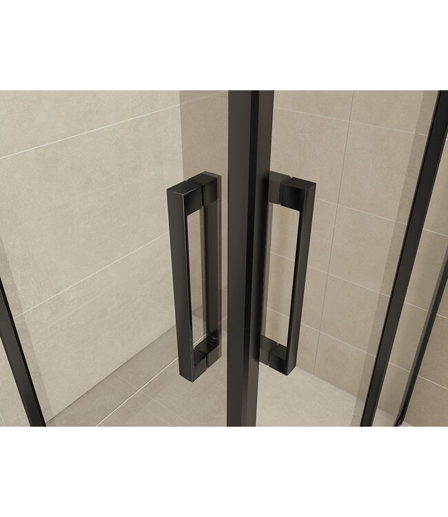 Wiesbaden Skyline Douchecabine 100x100x200cm Vierkant hoekinstap 8 mm Helder glas met nano-coating