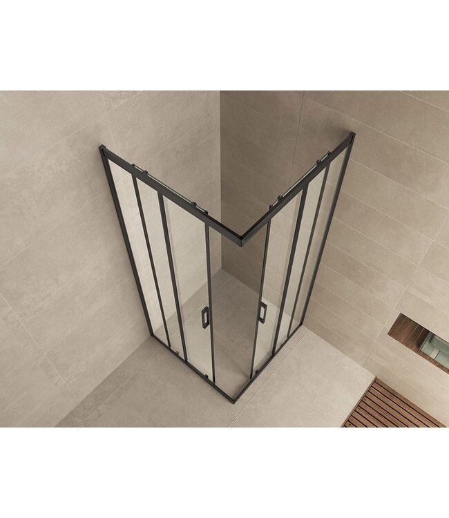 Wiesbaden Skyline Douchecabine 100x100x200cm Vierkant hoekinstap 8 mm Helder glas met nano-coating